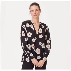 Club Monaco Black and White Floral Blouse
